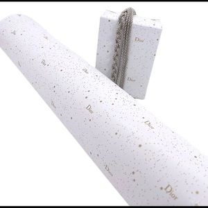 Dior Authentic Logo Stars Gift Wrapping Paper Approx 6 Ft. 27.5” Wide Wh…